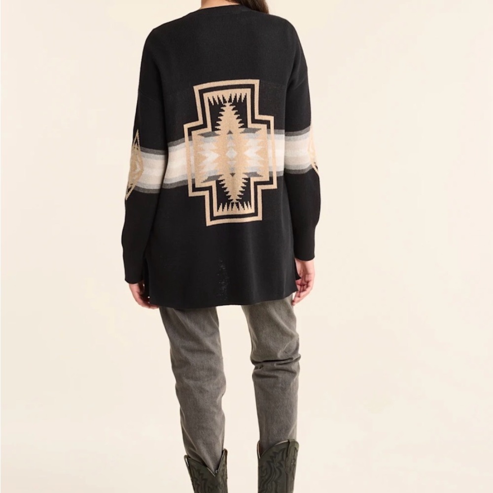 Pendleton Sierra Springs Cotton Cardigan Southwestern Print Black Size XL